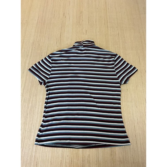 Eye Candy Multicolored Striped T-Shirt Top Mock Neck Size Juniors Large - Picture 2 of 5